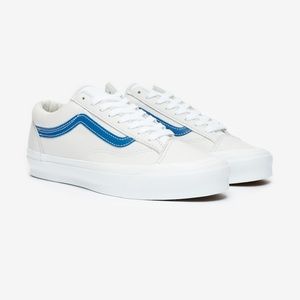 Vans OG Style 36 LX Lace Up Sneaker White/Blue Leather Unisex Fall Size EU 42